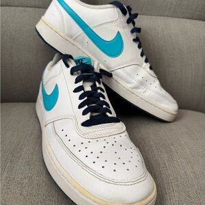 Nike Men's White and Teal Sneakers